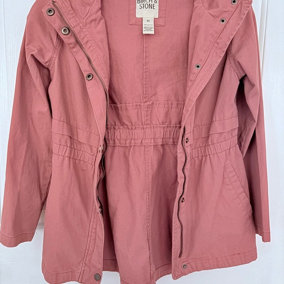 Birch & Stone Girl’s Dusty Pink Hooded Lightweight Utility Jacket Size 10 - Picture 2 of 5